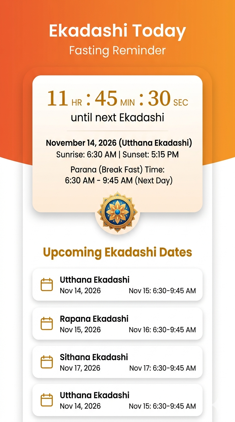 ISKCON Hadapsar Ekadashi Calendar and Smart Alerts Fasting App